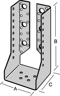 Estribos de alas interiores. Herraje estructural para vigas Simpson Strong Tie.