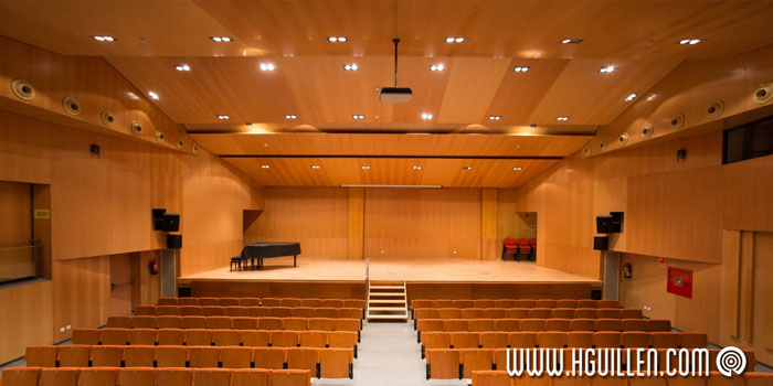 Auditorio con tableroRechapado con hoja de madera naturalnatural