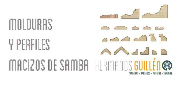 Almacén de molduras y perfiles macizos madera de Samba