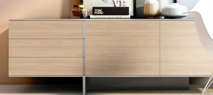 Mueble tabla de planchar de olmo madera melamínico con 3 cajones