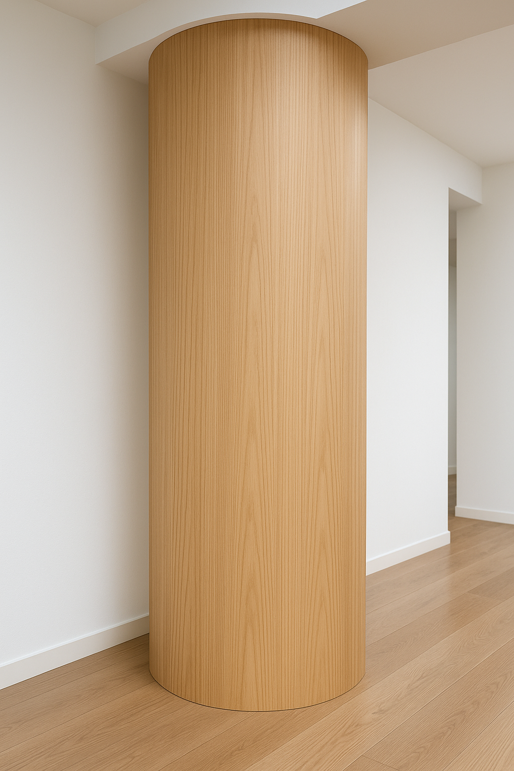 Columna larga contrachapado curvable