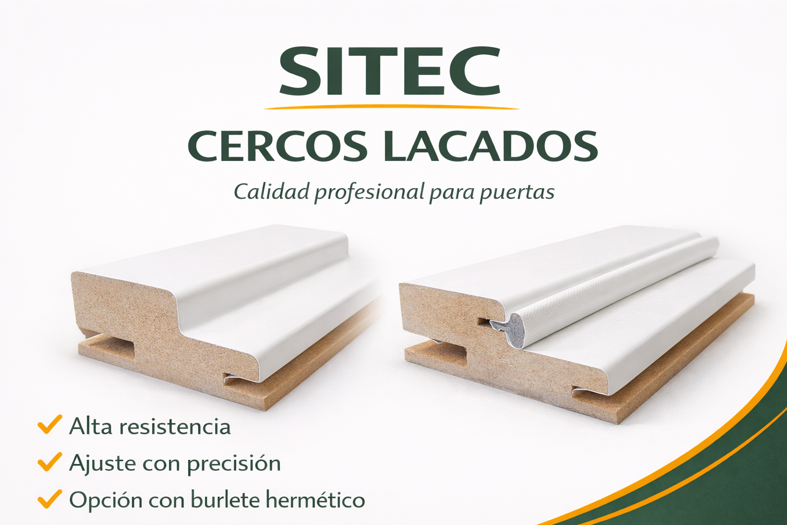 Cercos lacados con y sin burlete en stock